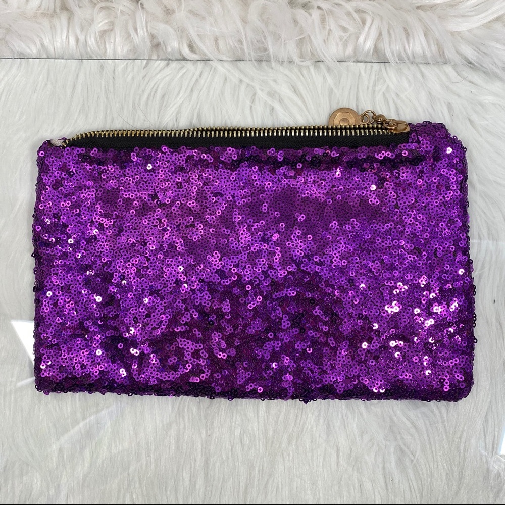 sequin cosmetic bags lined with leopard print - Picture 3 of 11